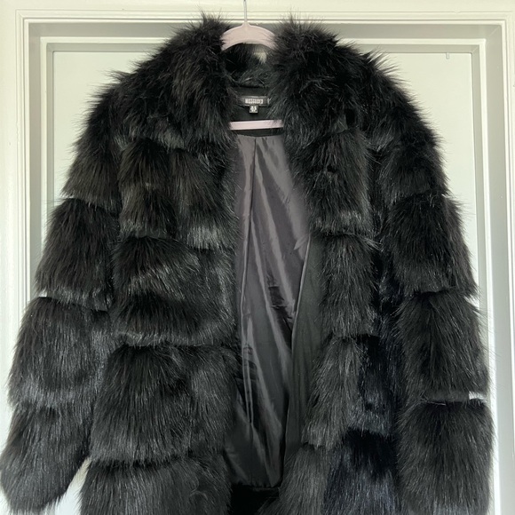 Missguided Jackets & Blazers - Missguided Black Faux Fur Coat
